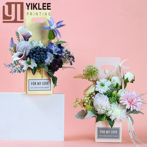 Boîte à fleurs miniature personnalisée avec poignée pour roses, œillets, boîte cadeau pour fleuriste, mariage, fête des mères, Saint-Valentin, emballage en papier - Product Image 2