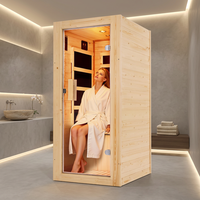 Sauna infrarouge personnalisé, best-seller, facile à assembler, pour 1 personne, faible EMF, 110V, en bois d'épinette, sauna sec