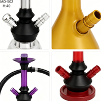 Chicha portable moderne en aluminium avec construction métallique durable, design boîte cadeau, style arabe pour fêtes et camping