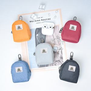 Bolsa de poliéster de nailon duradera portátil personalizada de fábrica, monedero, auricular, llavero con cremallera para <span class=keywords><strong>AirPods</strong></span>, Mini bolsa de muñeca - Product Image 2
