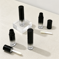 Conteneur de gloss à lèvres de luxe à dégradé de couleur avec logo personnalisé, 6 ml, tube de gloss à lèvres vide avec applicateur à pinceau, emballage cosmétique pour gloss à lèvres