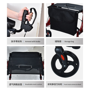 Andador para Personas Mayores WG917B, Ligero, de Aleación de Aluminio, con Asiento y Almacenamiento, para Asistencia de Movilidad - Product Image 4