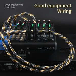 สายสัญญาณเสียง HIFI <span class=keywords><strong>RCA</strong></span> ตัวผู้ ต่อ XLR ตัวผู้ แบบ OFC สีดำและสีเหลือง พร้อมปลั๊กชุบทอง สำหรับไมโครโฟน แอมป์ มิกเซอร์ ลำโพง DVD - Product Image 4