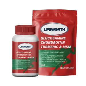 Lifeworth ฉลากส่วนตัวร่วมสุขภาพ Glucosamine กับ Chondroitin Msm ผงขมิ้นแคปซูล