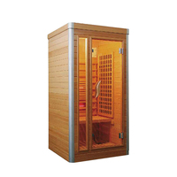 Kedatangan Baru Ruang Sauna Listrik Inframerah Jauh untuk 2 Orang dengan Panel Kontrol Digital Kayu Solid Hemlock 1800W