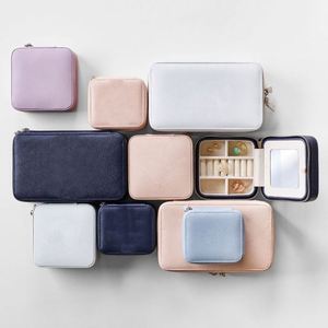 Petites boîtes de voyage avec logo en cuir véritable pour boîte de rangement de bijoux à fermeture éclair - Product Image 3