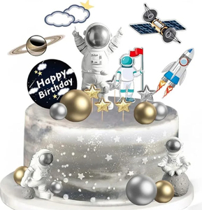 Nuevo Set de Decoración para Pastel de Astronauta de 22 Piezas, Decoración para Fiesta Temática Espacial, Decoración para Pastel de Cumpleaños con Temática de Galaxia - Product Image 4