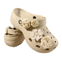 Décoration de chaussures en résine de luxe, bouquet blanc osseux, accessoires de chaussures haut de gamme, fleurs colorées personnalisées, breloque pour chaussures
