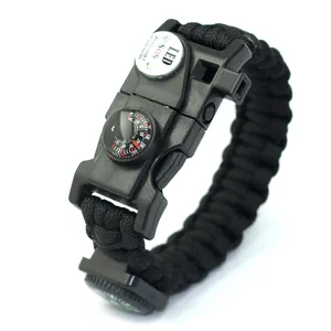 Factory Sale Cheap Mountaineering SOS Light Bangle Bracelet, Edc Accessories Compass Thermograph 550 Paracord Bracelet