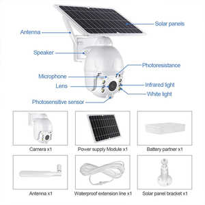 Cámara de seguridad 4G LTE con energía solar, colorida visión nocturna, 4MP, red IP H.265 para exteriores con tarjeta SIM 4G, cámara Wifi celular - Product Image 5