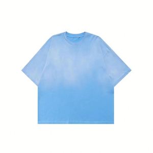 เสื้อยืดผู้ชายสไตล์วินเทจฟอกสีแบบแอซิดวอช ผ้าฝ้าย 100% ทรงโอเวอร์ไซส์ ป้องกันขนร่วง แขนสั้น สตรีทแวร์ ผ้าหนา ไซส์พลัส - Product Image 1