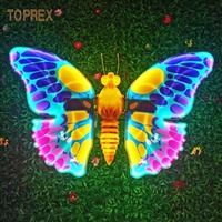 Toprex Dernière Lumière Motif Papillon LED Dynamique Colorée pour Décoration de Noël, de Centre Commercial, de Maison, Extérieure, de Jardin et de Pelouse