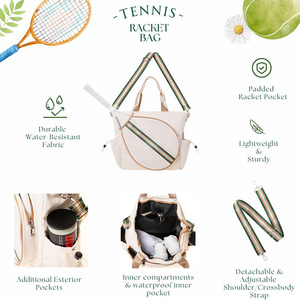 Muestra gratuita, impresión personalizada, bolsa de tenis multifuncional portátil, bolsa deportiva para bádminton y pickleball al aire libre - Product Image 6