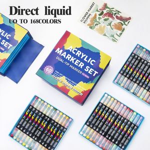 168 Colors Dual-Tip Acrylic <b>Marker</b> Set Direct Liquid Ink, 1-5mm Tips, 95% Ink Utilization & Waterproof - Product Image 4