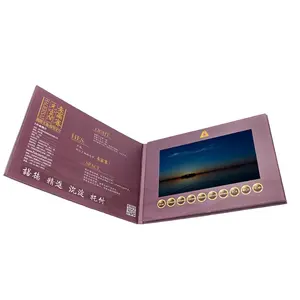 Disesuaikan Hadiah Promosi AVI Video Brosur dengan 7 Inci LCD Video Booklet Hadiah