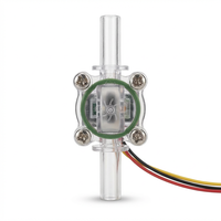 Sensor Aliran Optik PCTG 6mm DC5V Output Sinyal Pulsa Tahan Suhu 60C Pengukur Aliran Air untuk Pencuci Piring Pembersih Botol Susu