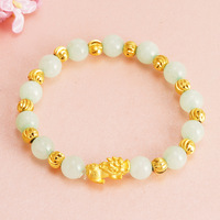Shinmoon — Bracelets Fengshui, Bracelets en pierre naturelle de 8mm, breloque Pi Yao, plaqué or 18K, PiXiu