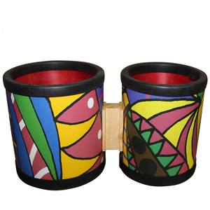 Barato Orff instrumento de percusión para niños flor Bongo tambor piso tambor dibujos animados música material didáctico para niños - Product Image 3