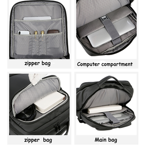 时尚简约男士商务电脑背包带USB充电口防水学生包耐磨青少年笔记本包 - Product Image 3