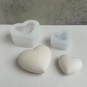 Moule Silicone Coeur Amour 3D Aroma Moule Plâtre Bougie DIY Dessert Mousse Cuisson Pâtisserie Bonbons Chocolat Moules Décoration de Gâteau