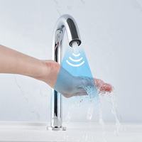 Robinet d'évier automatique sans contact en laiton infrarouge Robinet d'eau de salle de bain