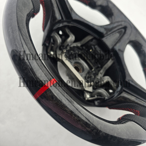 พวงมาลัยรถยนต์ Honda Civic รุ่นที่ 8 ลายคาร์บอนไฟเบอร์คุณภาพสูงแบบเจาะรู พร้อมแถบสีน้ำเงิน ขายดี - Product Image 2
