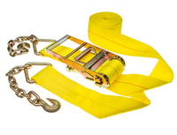 Sangle à cliquet jaune de 4 po x 30 pi avec rallonges de chaîne
