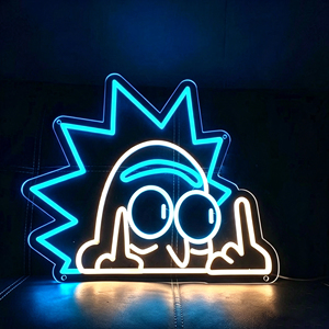 Lampe murale LED néon en acrylique, couleur bleu-blanc 5000K lumière du jour, IP65, forme décorative pour bar, autre - Product Image 1