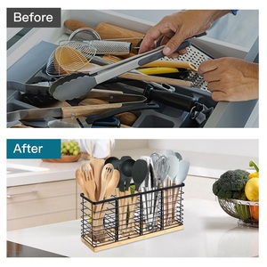 Four-grid Stainless Steel Waterproof Standing Towel <b>Storage</b> Rack <b>Kitchen</b> Towel Cage Household Towel Basket Multifunctional - Product Image 3