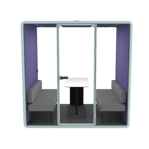 Cabine de réunion insonorisée à montage rapide, module de bureau modulaire avec sièges et table pour discussion privée et travail concentré - Product Image 3
