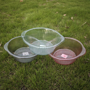 Lavabo transparente para mascotas, ovalado, con doble asa, para verduras, frutas, niños y bebés - Product Image 2