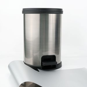 Hot bán Analog kim loại nhựa Thùng rác có thể trong khuôn nhãn trong đồ nội thất ứng dụng IML rác bin bạc kim loại phim - Product Image 1