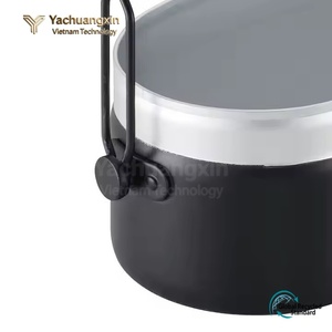Aluminum Outdoor <b>Camping</b> Cookware Set with Stainless Steel Cover and Handle for Portable Use - Product Image 6