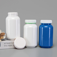 Vente en gros de flacons à pilules en plastique HDPE blanc/bleu de 250 ml avec bouchon de sécurité pour enfants