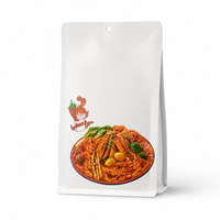Custom Printed Spicy Flat-bottomed Pouch Hang Hole Resealable Ziplock Food Packaging Plastic Bag Instant Noodles Ready Meal 500g
