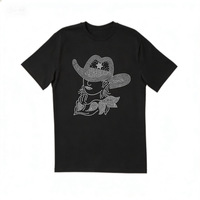 Transferts thermocollants personnalisés en strass motif cowgirl pour T-shirt