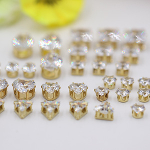 دانتي <span class=keywords><strong>3</strong></span>-10 قيراط مطلية بالذهب عيار 18 قيراط من الزركون دلاية مربعة الشكل متدلية لصنع إكسسوارات المجوهرات - Product Image 2