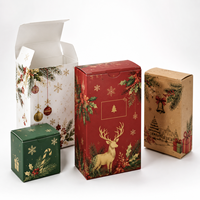 Boîte en carton pliable personnalisée pour Noël avec logo pour cosmétiques, bonbons, biscuits, cadeaux, emballage de vente au détail pour les fêtes