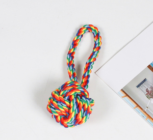 ชุดของเล่นเชือกสุนัขสำหรับสัตว์เลี้ยงทนทานต่อการกัดเคี้ยวสีรุ้ง - Product Image 5