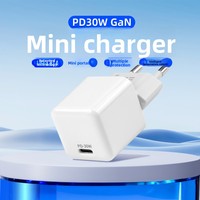 Chargeur rapide USB-C PD 30W en nitrure de gallium avec compatibilité multi-protocoles, design mini compact