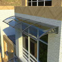 Auvent de pavillon LED en polycarbonate économique, tente extensible à commande manuelle, auvents pour fenêtres, terrasses, portes, balcons, extérieur