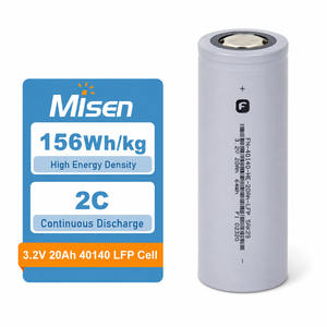 Batterie cylindrique rechargeable LiFePO4 Misen 40140 3.2V 20Ah, cellule LFP haute puissance 2C pour stockage d'énergie des véhicules électriques - Product Image 1