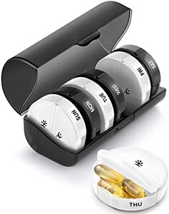 Portable Pill Organizer 2 Times a Day, Weekly AM PM Pill Box, Large Capacity 7 Day Pill Cases