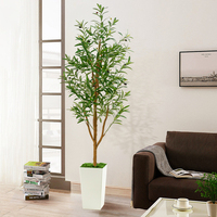 Plantes artificielles, olivier simulé, plantes hautes, décoration d'intérieur, arbre vert, bonsaï, grand pot en plastique, 80 cm-240 cm