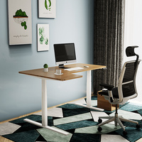 Bureau d'angle en forme de L, bureau intelligent électrique ergonomique, tables d'ordinateur réglables en hauteur, cadre de bureau à double moteur