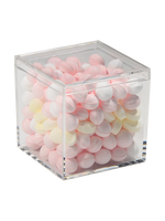 Petit carré de 2mm d'épaisseur boîte à bonbons rigide haut de gamme en plastique transparent de qualité alimentaire pour la célébration de mariage de stockage de sucette de sucre