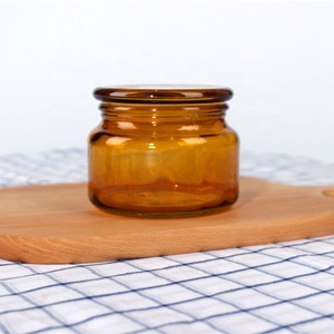 Portacandele in <span class=keywords><strong>vetro</strong></span> ambra <span class=keywords><strong>con</strong></span> coperchio per tappo 300ml 500m 700ml - Product Image 5