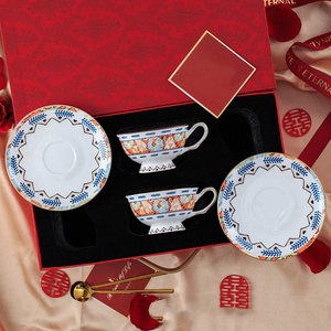 Retro Vintage Ceramic <b>Cups</b> and Coffee <b>Cups</b> Flowered Design <b>Reusable</b> Porcelain Saucers Set - Product Image 6