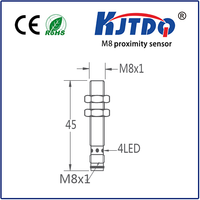 KJT M8 affleurant NPN PNP NO NC 2mm 3mm DC 12V 24V commutateur de capteur de proximité inductif longue Distance
