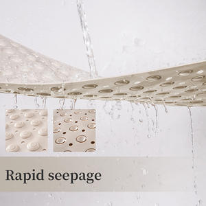 Alfombra de baño antideslizante e impermeable, rectangular, de color sólido, diseño minimalista, para usar en la ducha o el baño. - Product Image 2